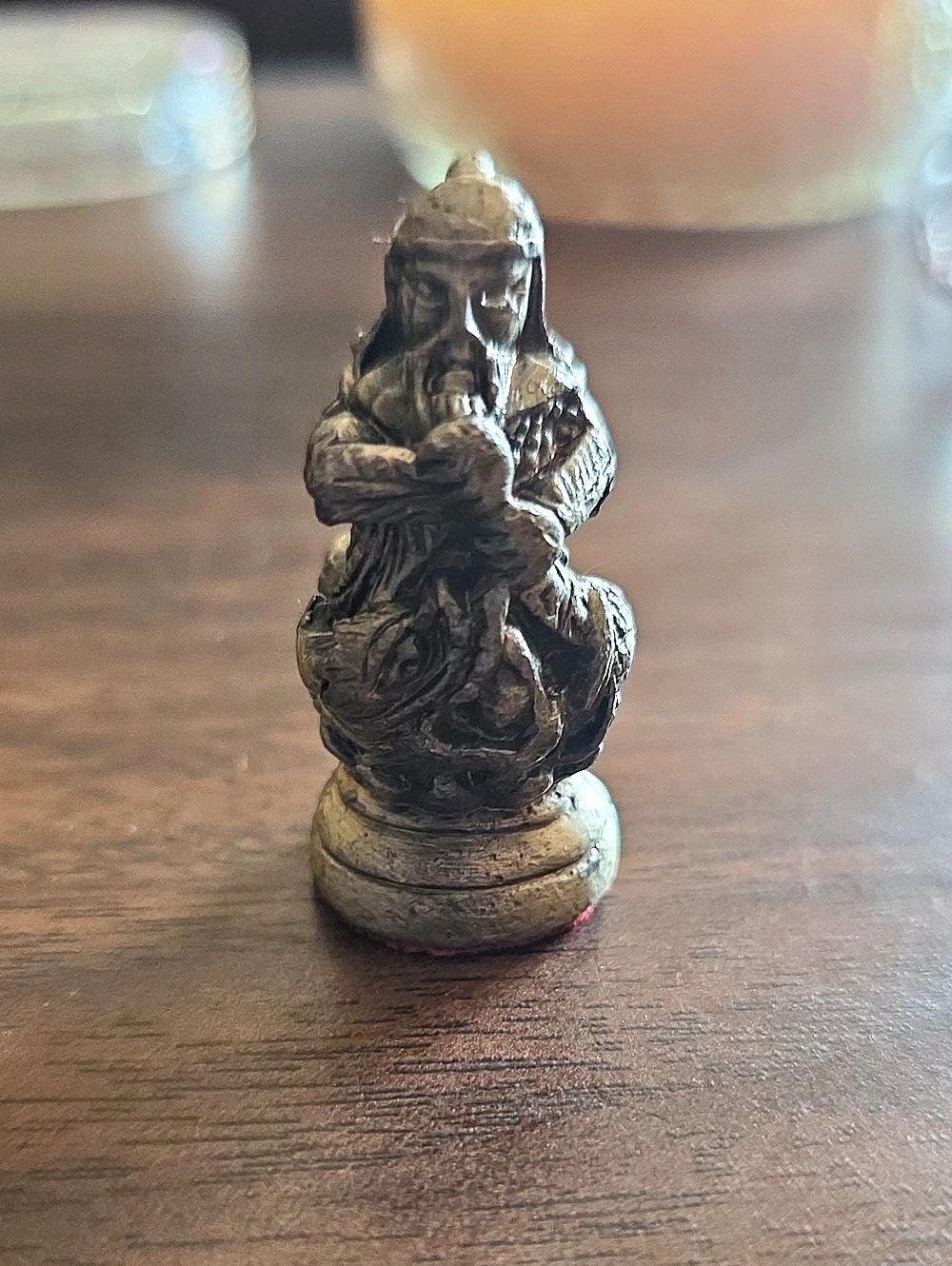 Vintage Metal Asian Warrior Chess Piece Figurine(N(